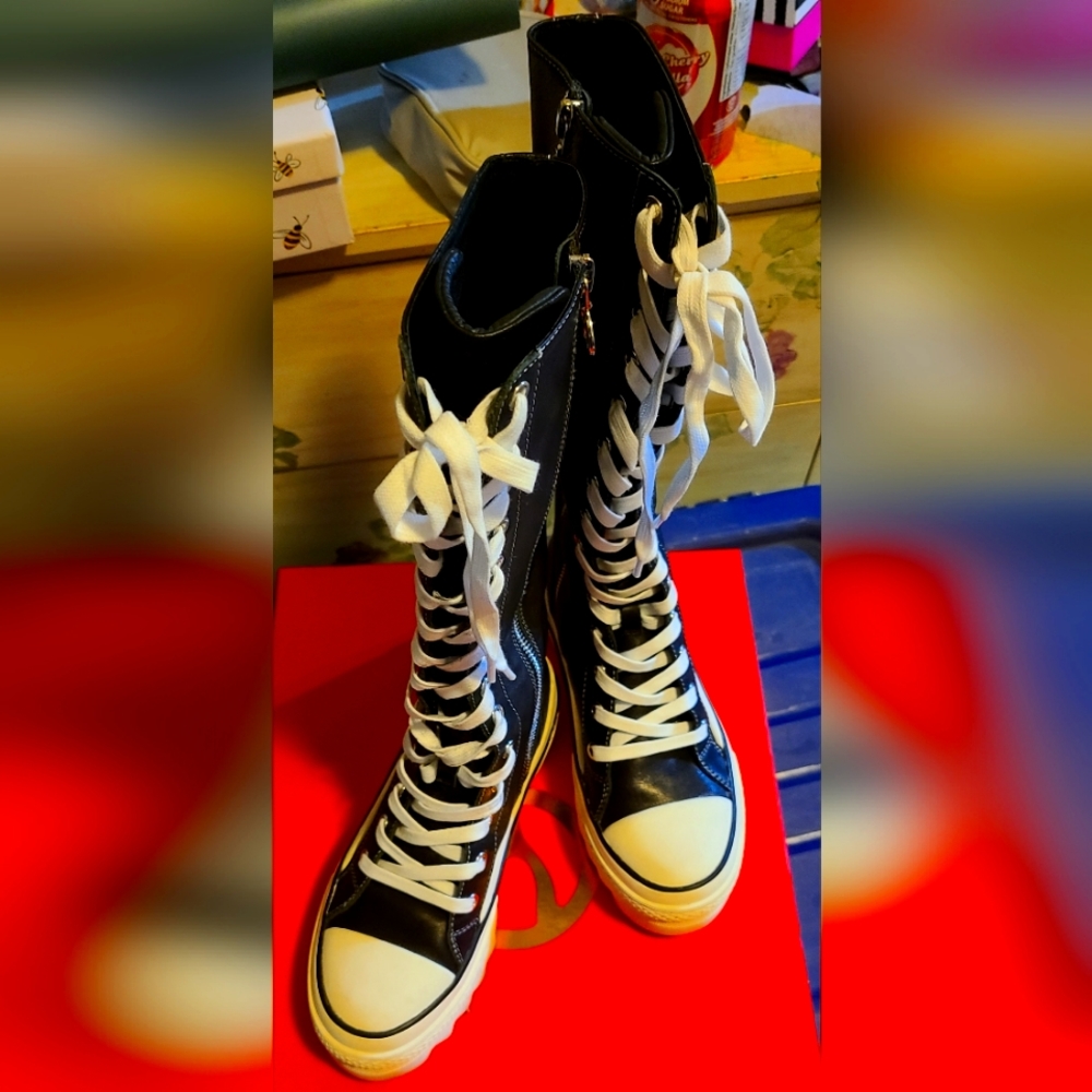 Hudson - knee high platform chucks. S 6